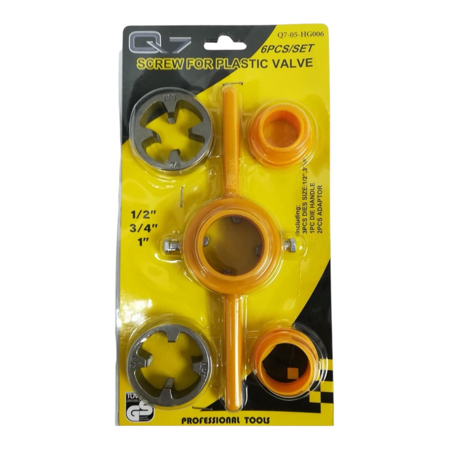 JUEGO DE TARRAJAS DE 6 UNIDADES 1/2+3/4+1