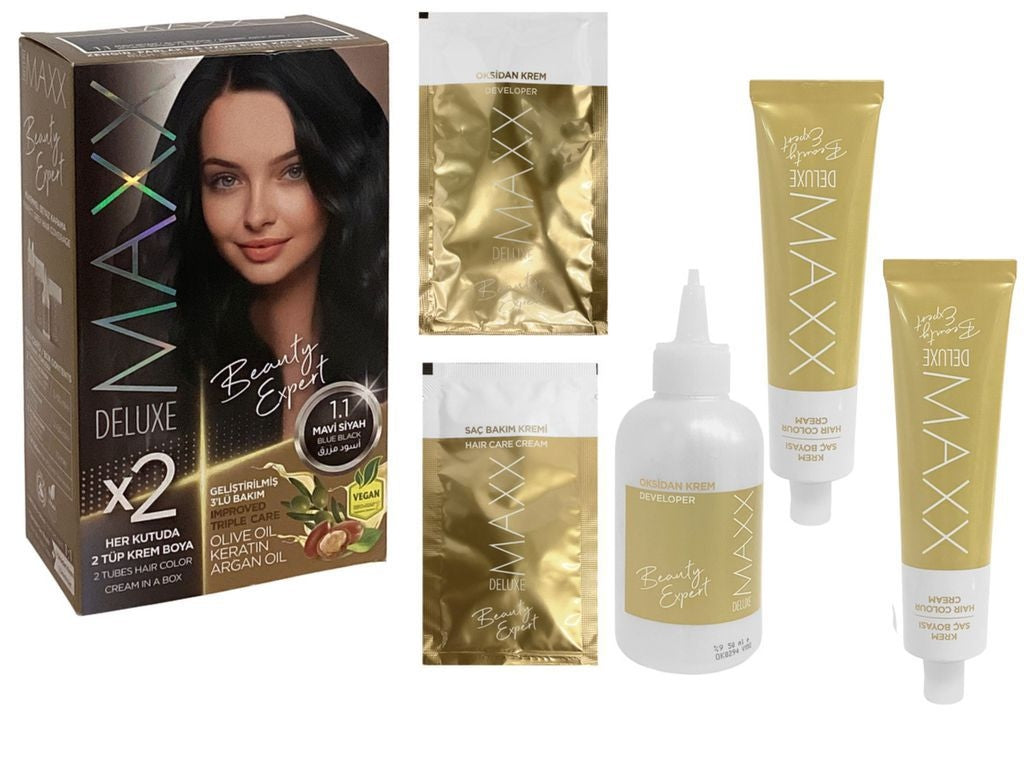 Tinte Para el Cabello 1.1 Negro Azul (Aceite de Oliva, Aceite de Argan y Queratina) - Código 353.23.750