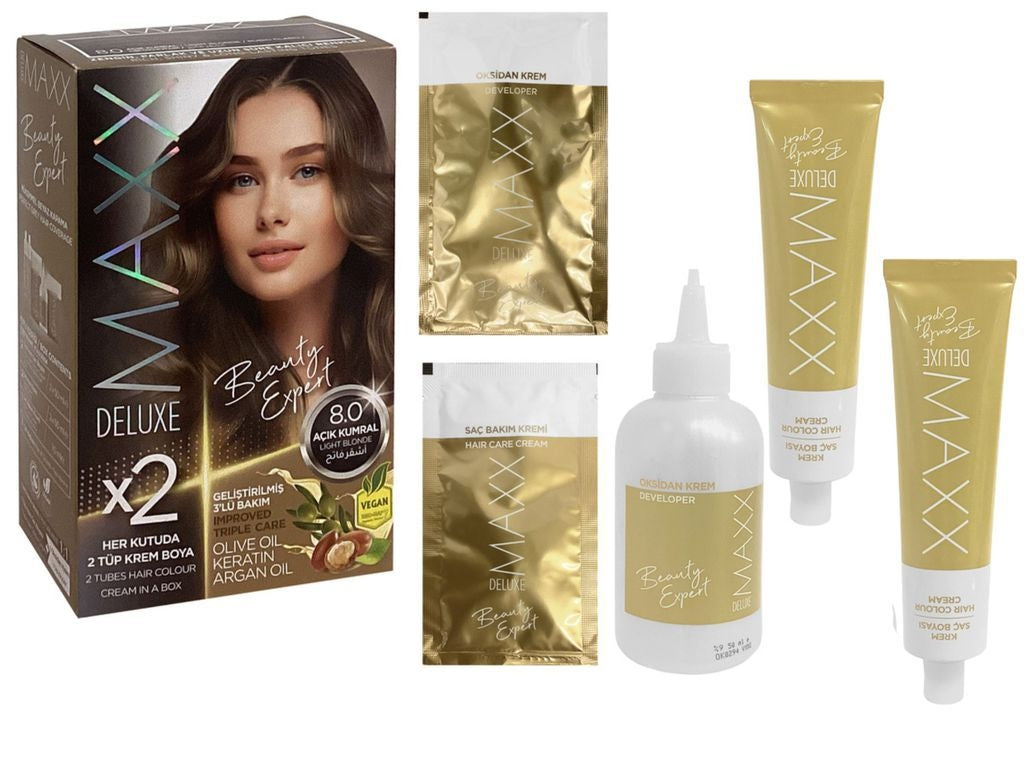 Tinte Para el Cabello 8.0 Marrón Claro (Aceite de Oliva, Aceite de Argan y Queratina) - Código 353.23.750