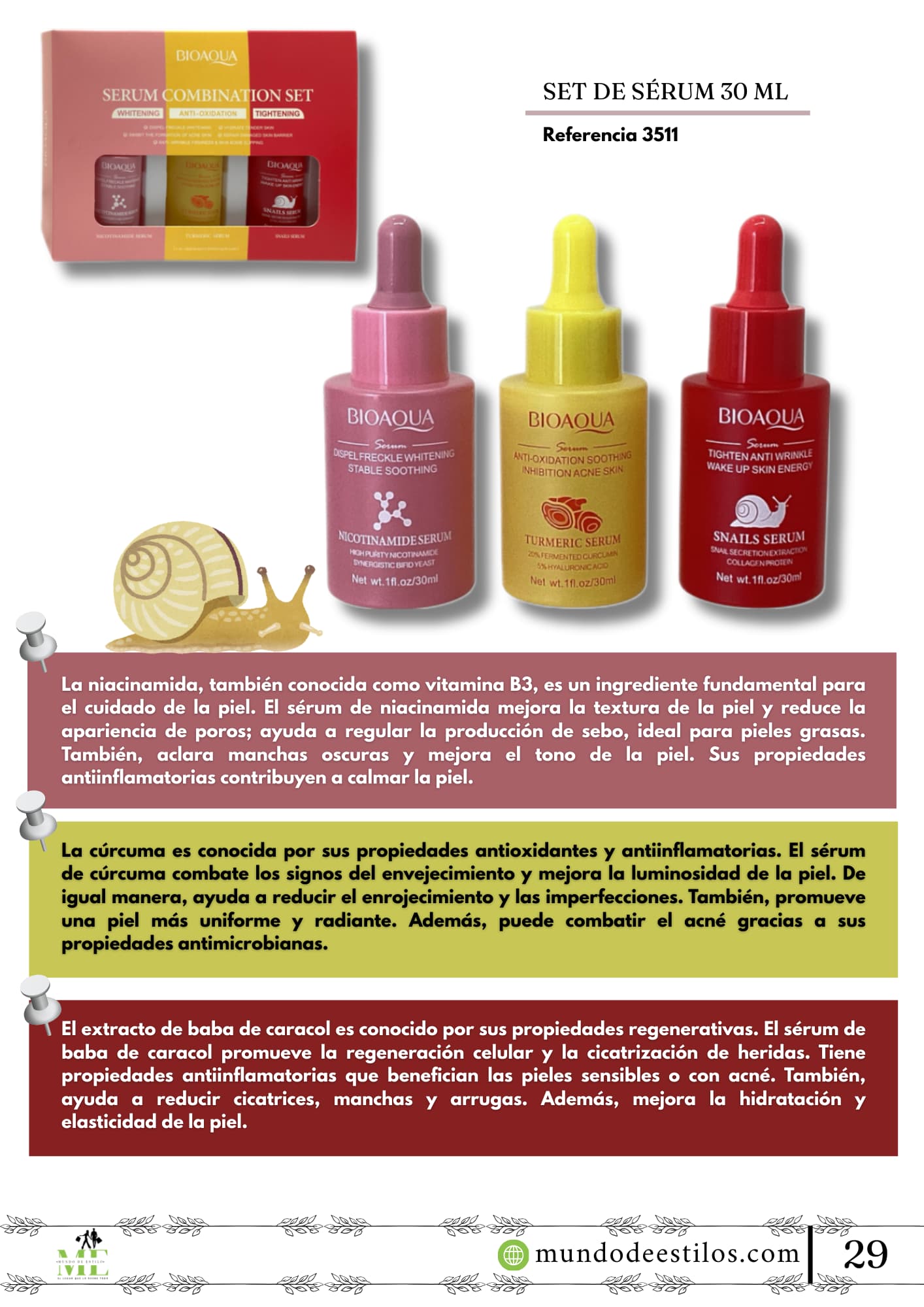 SET DE SERUM FACIAL-REF: 3511. 30ML