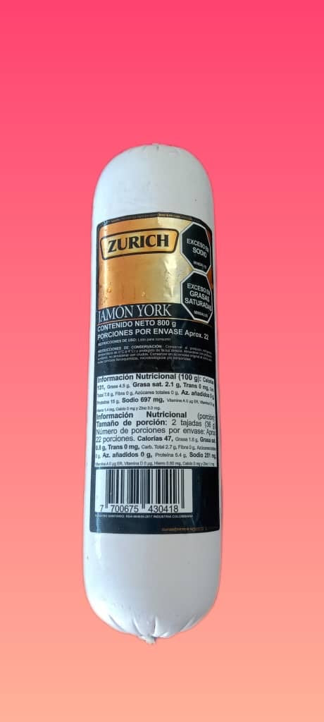 Jamón York(800 gramos)-código 2003067