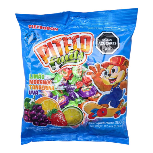 PAQUETE DE CARAMELOS PITECO FRUITS SABOR VARIOS-105 UNIDADES