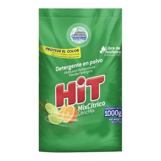 DETERGENTE EN POLVO HIT 1KG DE LIMÓN