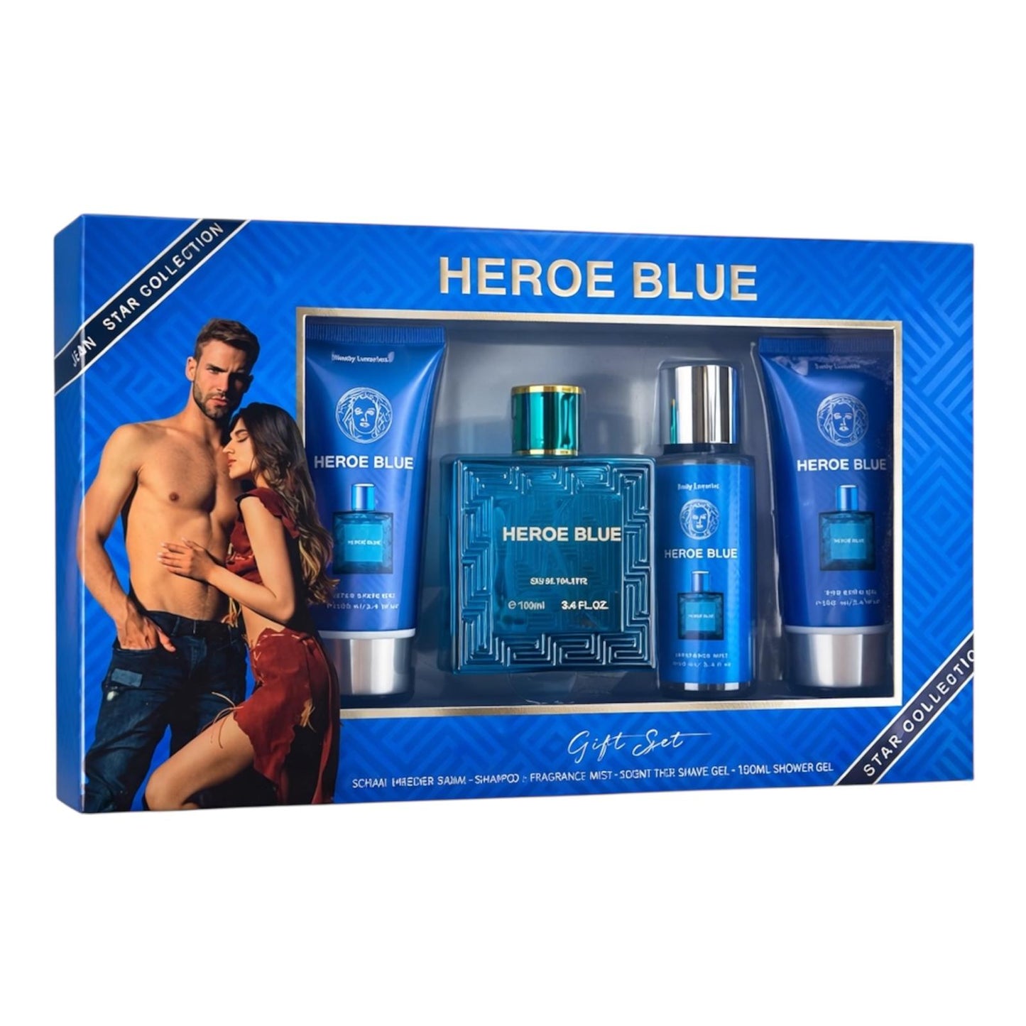 ESTUCHE HEROE BLUE(REF:TC0105125) REGALO PARA HOMBRE 4 PIEZAS