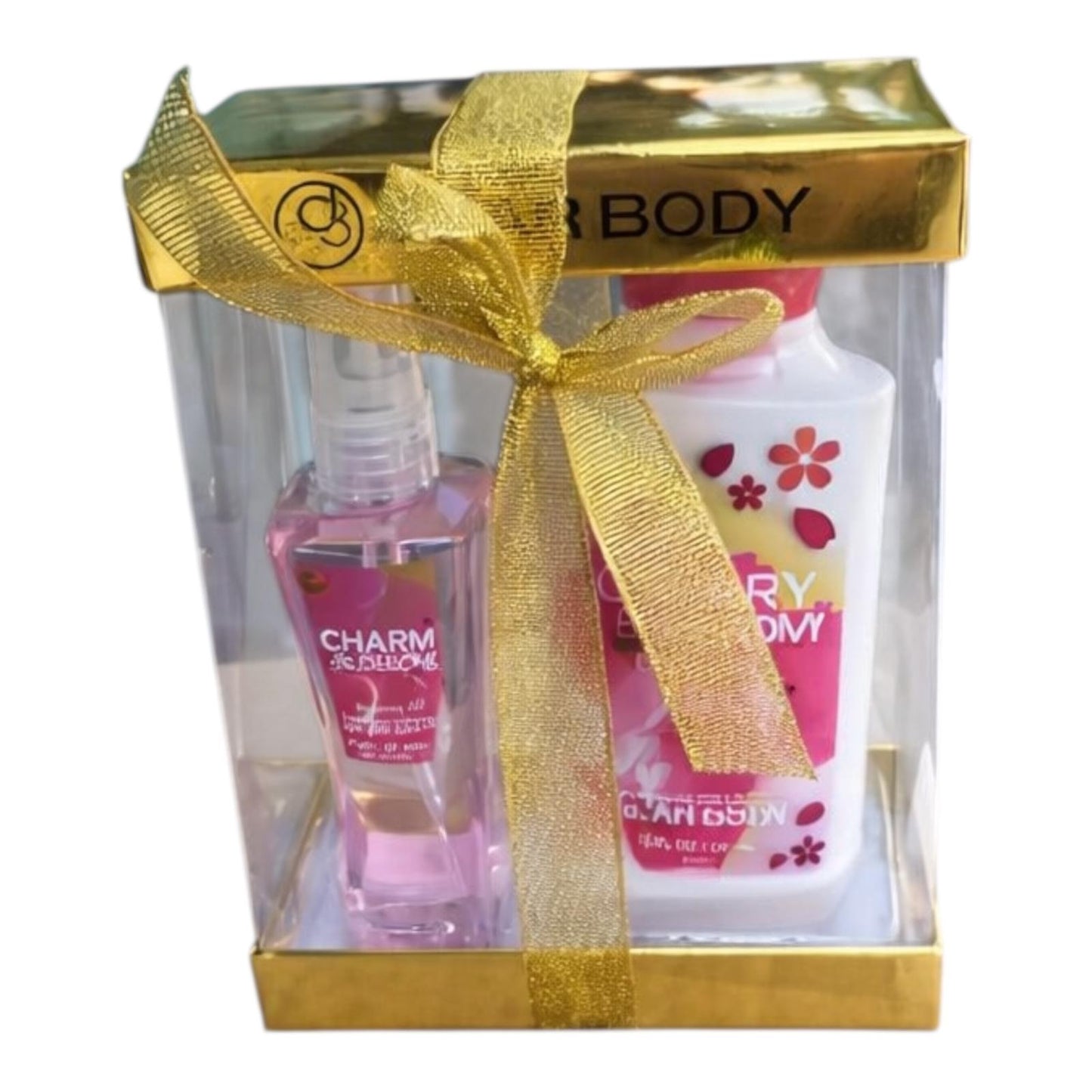 ESTUCHES DORADOS CON LAZO-CREMA 236 ML-COLONIA DE 88 ML