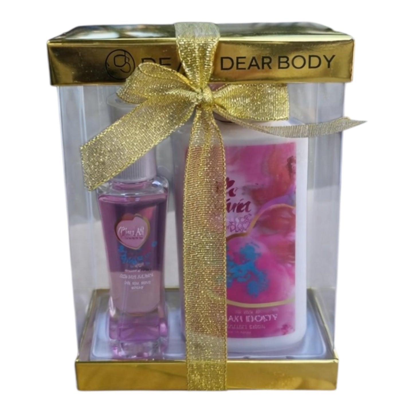 ESTUCHES DORADOS CON LAZO-CREMA 236 ML-COLONIA DE 88 ML