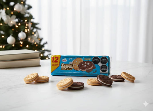 GALLETAS BICOLOR DE CHOCOLATE CON VAINILLA-PAQUETE DE 12