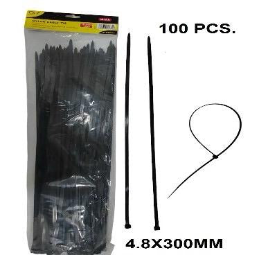 AMARRES NYLON NEGRO-4.8X300MM DE 100 PCS