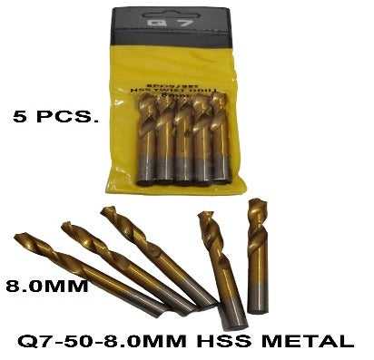 JUEGO DE 5PCS BROCA CALIBRADA PARA METAL 8.00 MM