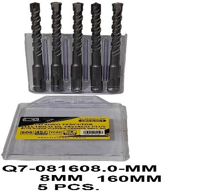 JUEGO DE 5 PCS BROCA TALADRÓ MARTILLO 8 MMX160MM