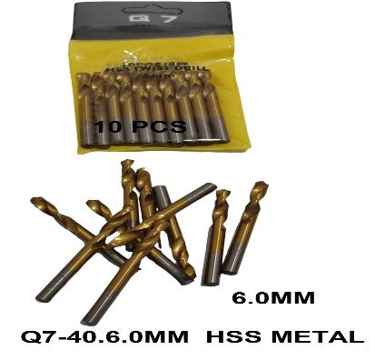 JUEGOS DE 10 PCS BROCA CALIBRADA PARA METAL 6.00 MM