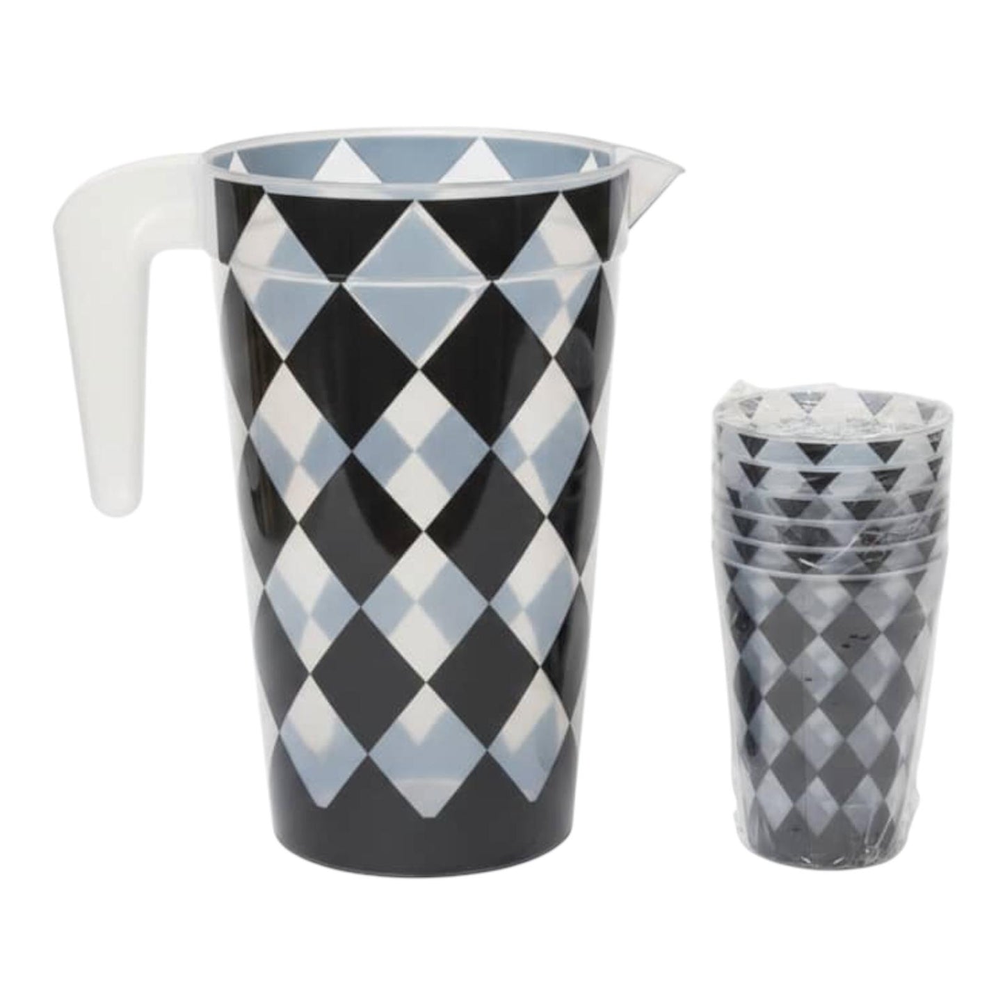 JARRA PLASTICA CON 6 VASOS PLASTICOS-REF:270