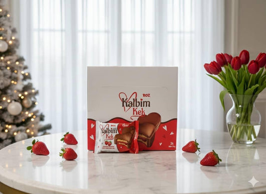 PANQUE KALBIM KEK CORAZON DE CHOCOLATE Y FRESA