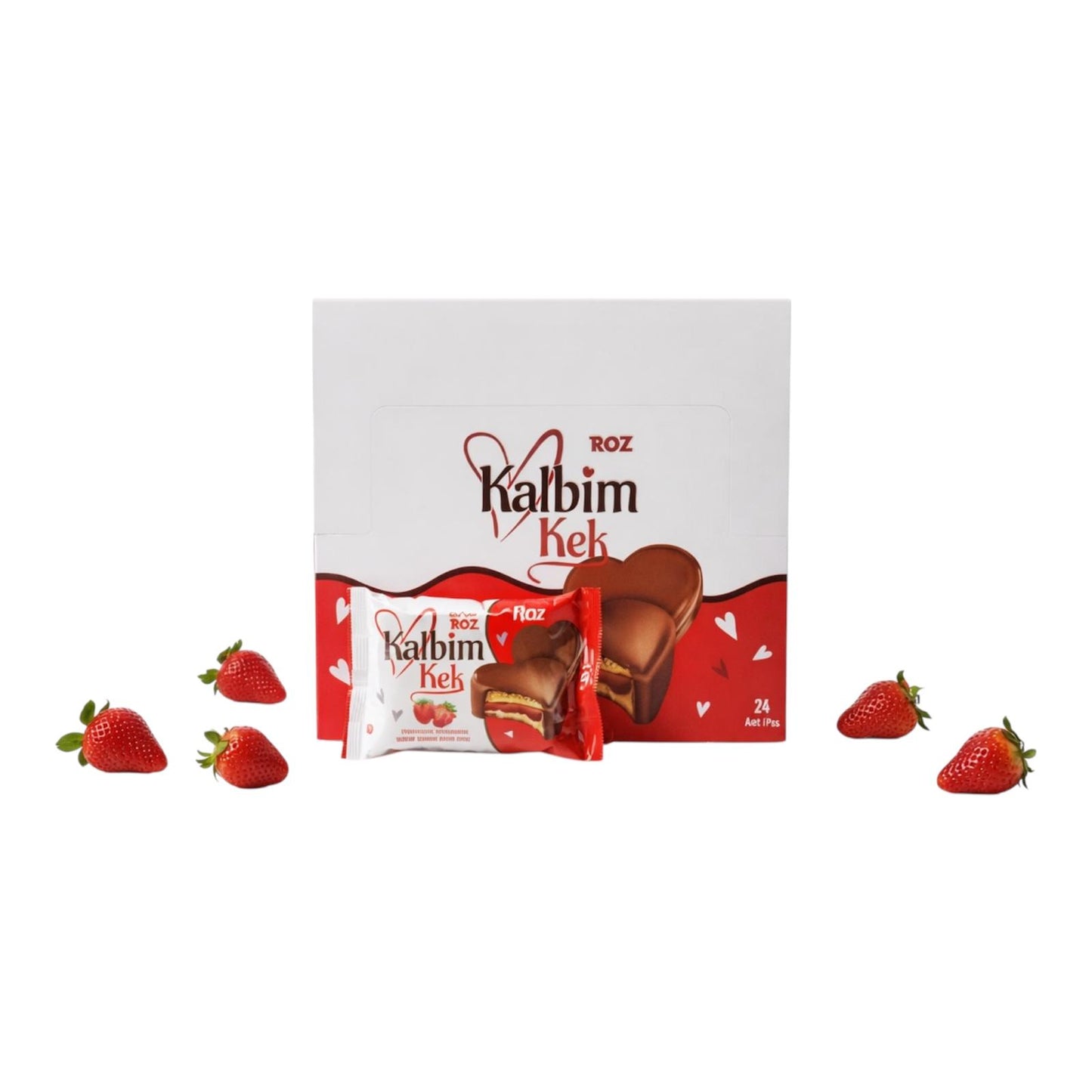 PANQUE KALBIM KEK CORAZON DE CHOCOLATE Y FRESA