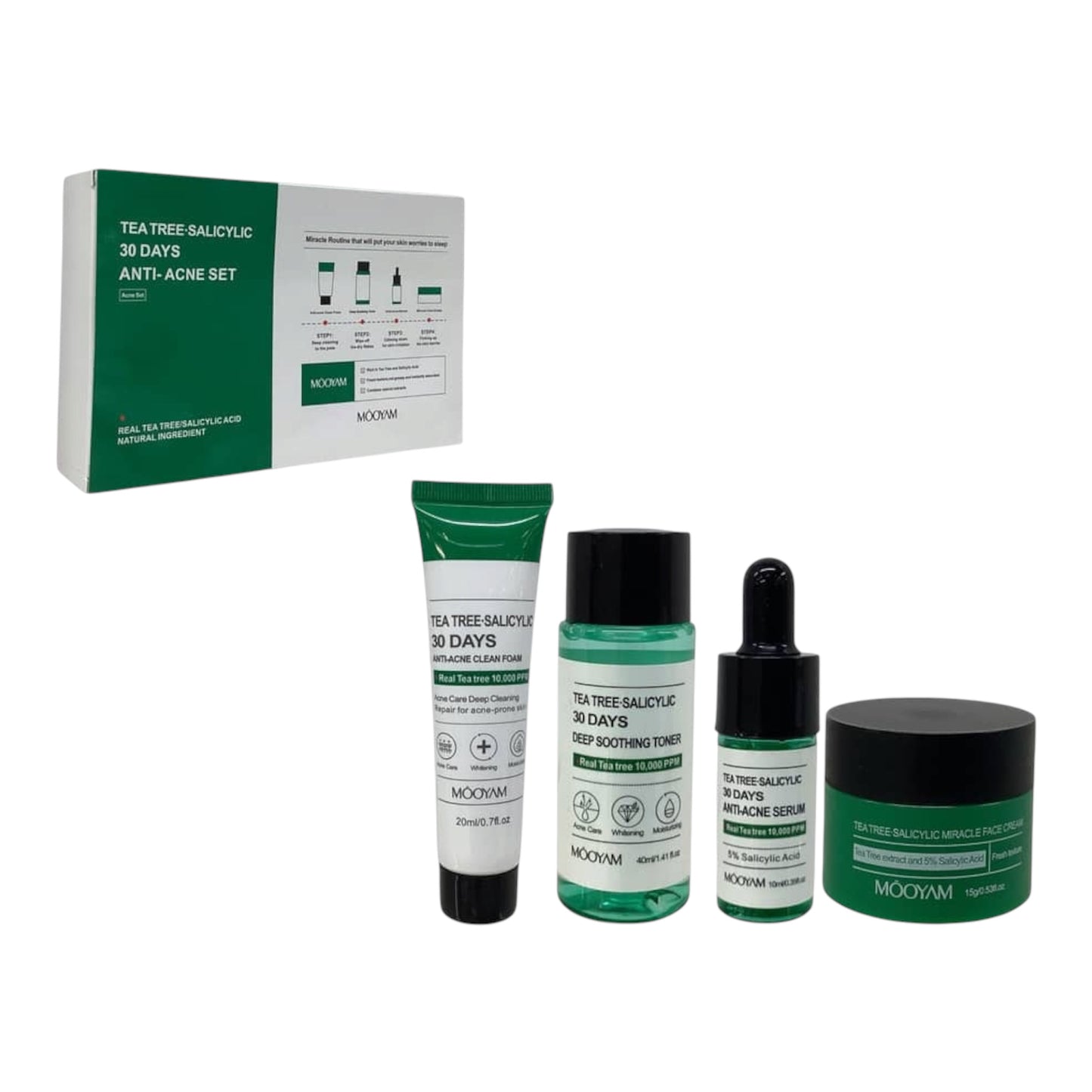 SET DE SKINCARE ACIDO SALICILICO Y TE VERDE-REF: 1021-01