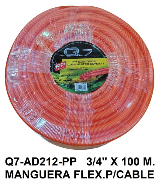 MANGUERA FLEXIBLE P/CABLE 3/4X100M